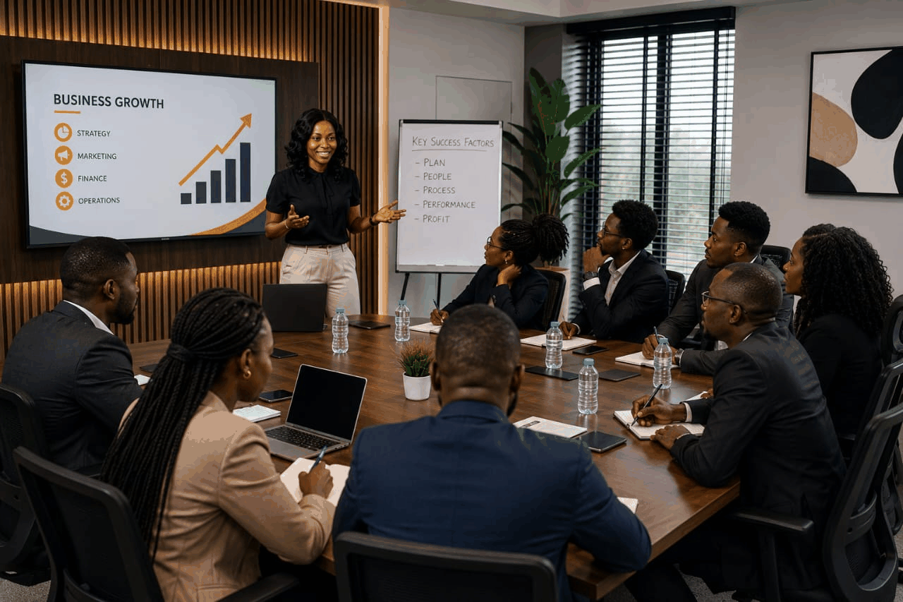 Business partners in a strategy meeting